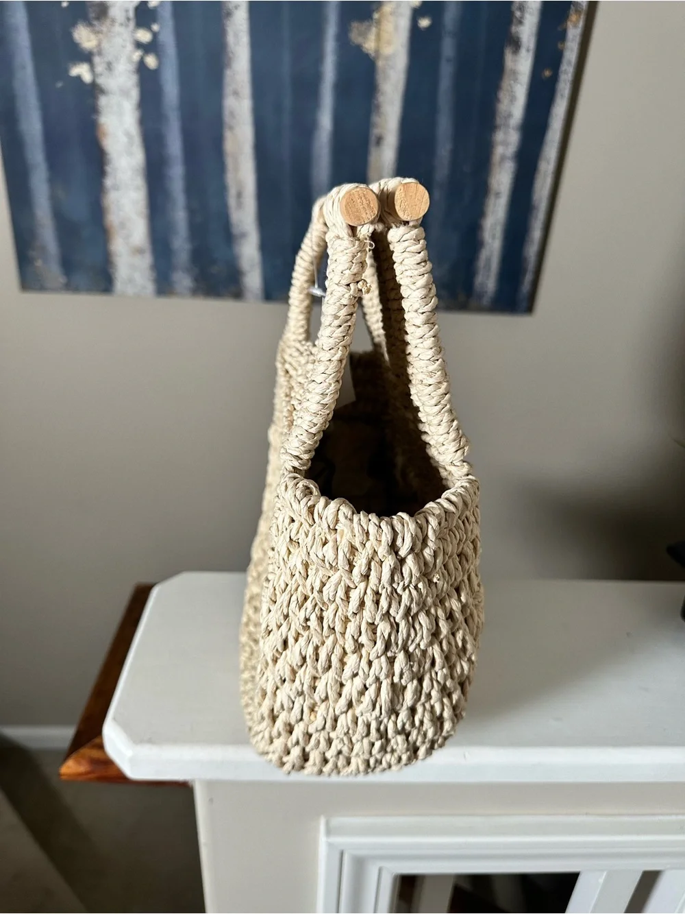 Target Natural Woven Straw Tote with Wooden Handles